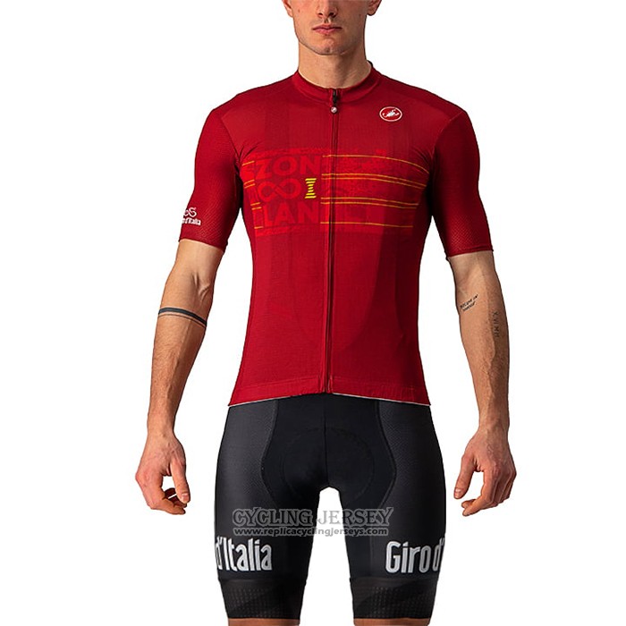 2021 Cycling Jersey Giro D'italy Red Short Sleeve And Bib Short